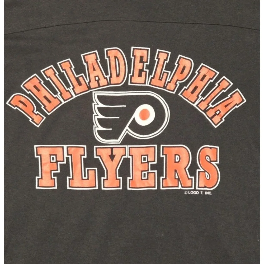 Vintage 90s Philadelphia Flyers Logo 7 Jersey T-Shirt Large NHL Single Stitch - Picture 2 of 7